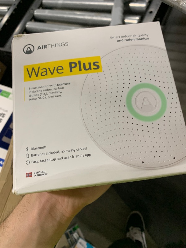 Photo 1 of Airthings 2930 Wave Plus - Radon & Air Quality Monitor, Battery Powered (CO2, VOC, Humidity, Temp, Pressure)