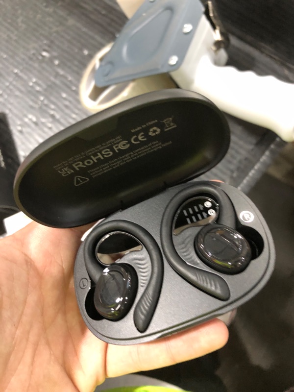 Photo 1 of Wireless Earbuds Bluetooth 5.4 Headphones Sport, 2025 Bluetooth Earbuds with Earhooks, 50H Stereo Over Ear Buds, Earphone with 4 ENC Noise Canceling Mic, IP7 Waterproof Headset for Running/Gym/Workout