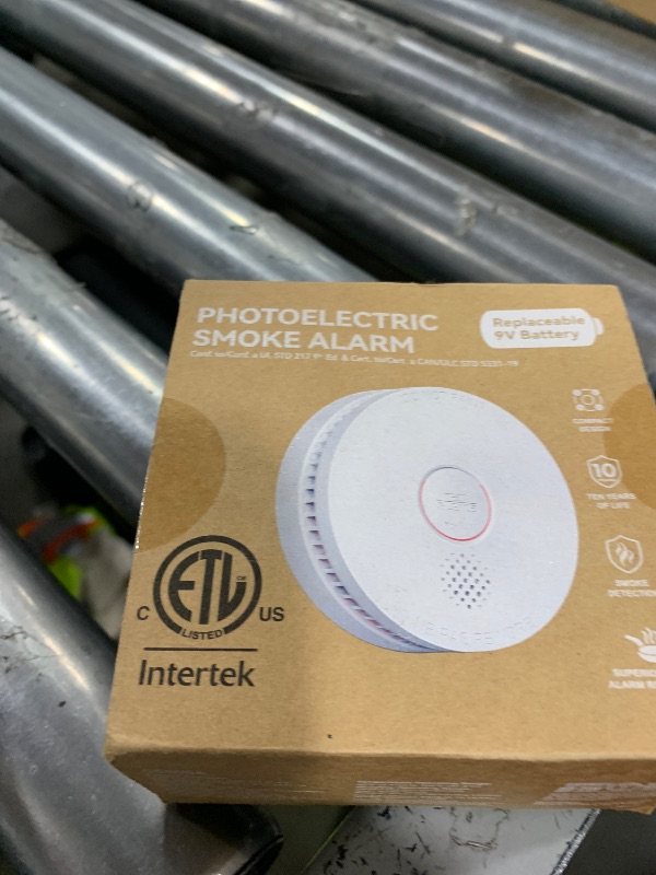 Photo 1 of Jemay  Detector Fire Alarms 9V Battery Operated with Photoelectric Sensor, Smoke Alarms Easy to Install, 1 Pack