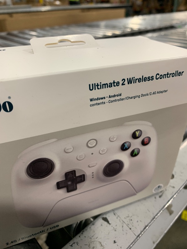 Photo 1 of 8BitDo Ultimate 2 Wireless Controller for Windows & Android, Gaming Controller with TMR Joysticks, Switchable Hall Effect/Tactile Triggers, RGB Fire Ring, 8Speed Wireless Tech, White