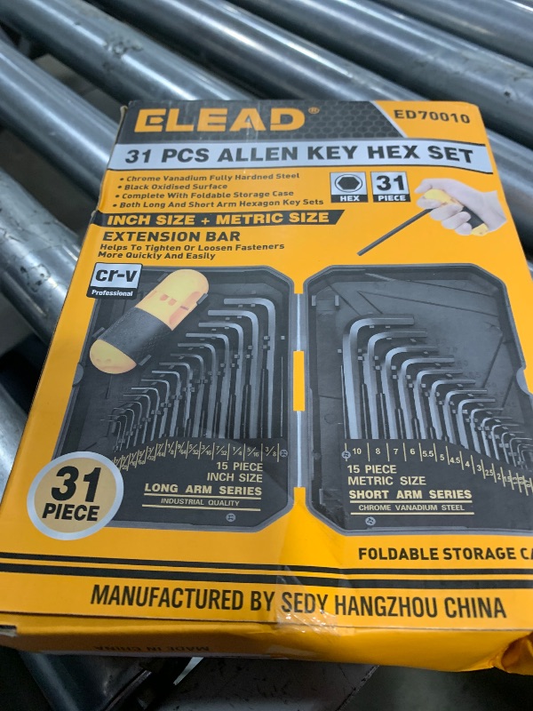 Photo 1 of 31-Piece Hex Key Set - Allen Wrench Set, SAE and Metric Allen Keys MM(0.7mm-10mm) SAE(0.028"-3/8) Heat-Treated, Torque Handle, High Leverage, Long & Short Keys, Easy Organization