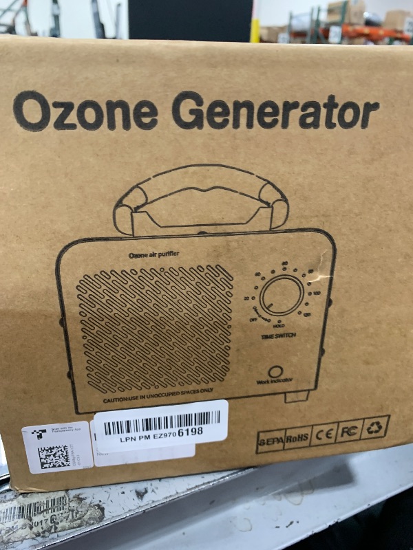 Photo 1 of Ozone Generator 48,000mg, Commercial Ozone Machine Odor Removal, High Capacity O3 Ionizer Air Purifier Deodorizer, Portable Mini for Car, Home, Smoke, Pets, Industrial, for 4000 Square Feet -Black