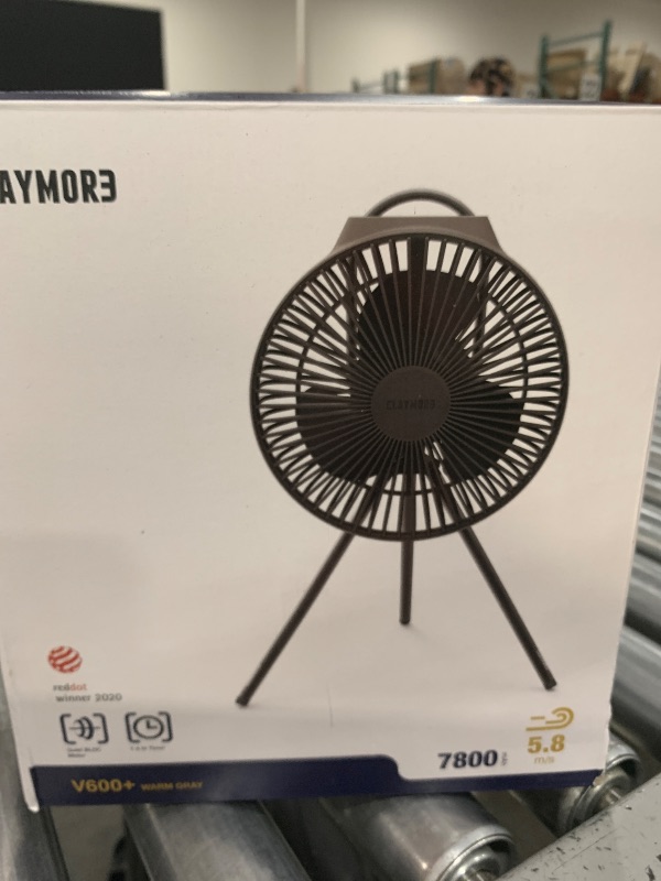 Photo 1 of Claymore Portable Fan V600+ (Warm Gray) - Portable, Airflow for Outdoors Use & Indoor Living Room, Desk, Table Fan. Super Quiet, USB-C Charging, Long-Lasting Battery, Includes Storage Case.