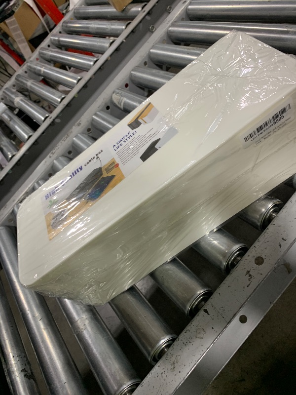 Photo 1 of [Set of Three] Cable Management Boxes Organizer, Large Storage Wires Keeper Holder for Desk, TV, Computer, USB Hub, System to Cover and Hide & Power Strips & Cords (Ice White)