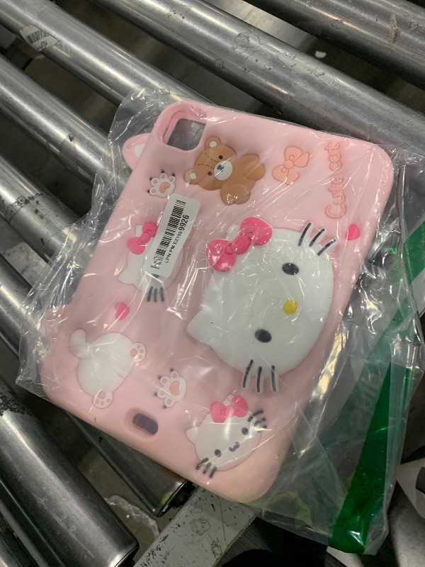 Photo 1 of Cartoon Case for iPad Pro 11" Case M4 2024?MONEHOYSY Cute Soft Silicone Kickstand [Drop Proof,Shock Proof,Anti Slip] Back Stand Cover Case for Kids Children Teens Girls Boys (Kitty-1)