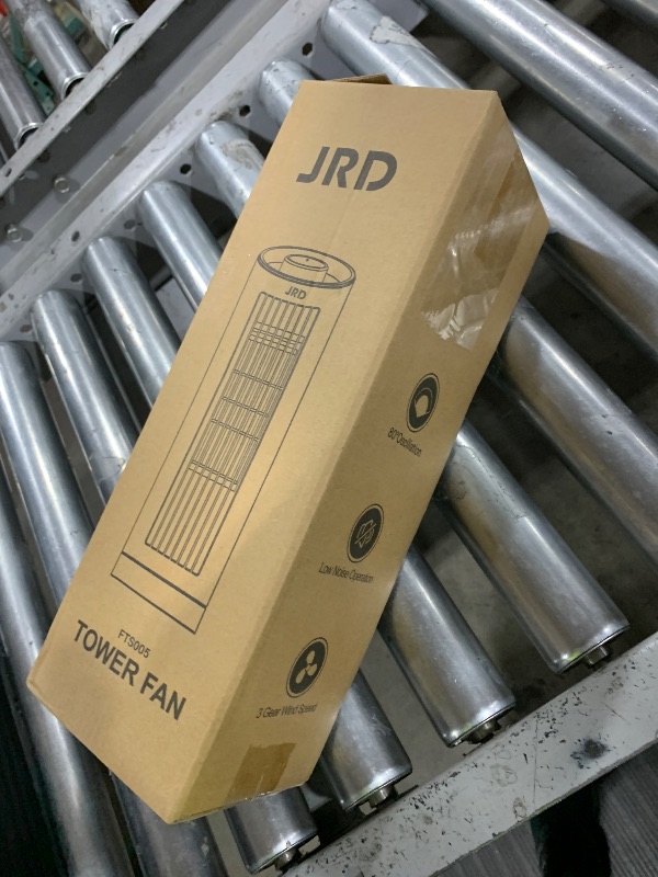 Photo 1 of JRD 13'' Tower Fan with 3 Speeds, 80° Oscillating, 23ft/s Bladeless Desk Fan, Quiet Operation, Compact & Portable Table Fan for Bedroom Home Office Desktop