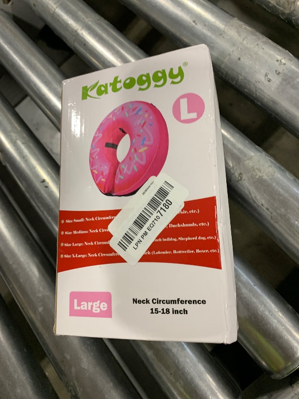 Photo 1 of Katoggy Inflatable Dog Cone Collar for Dogs After Surgery, Soft Adjustable Blow up Donut Dog E-Collar for Small Medium Large Dog and Cats,Pink Donut,X-Large