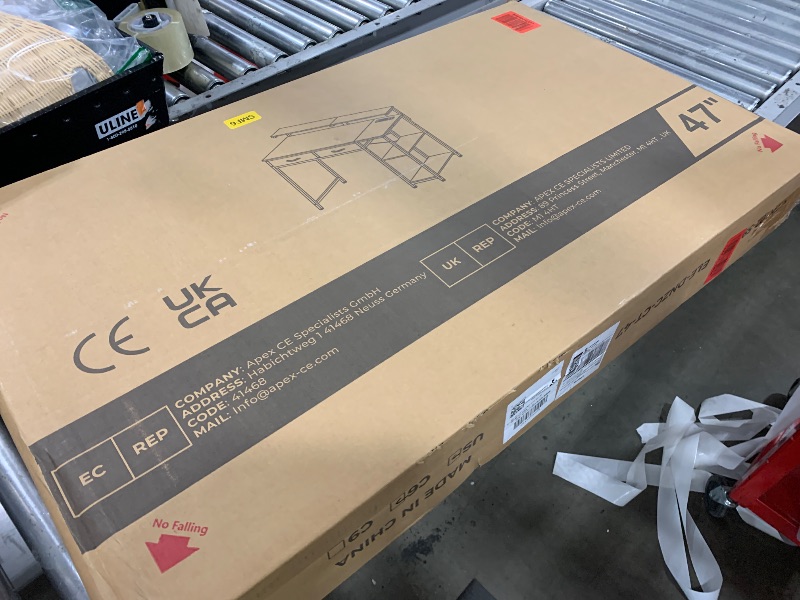 Photo 1 of JOISCOPE Home Office Desk with Power Outlets (3AC, USB, Type-C), 48 × 20 Inch Computer Desk with 2 Drawers & Shelves, Laptop Table with Display Riser, Gaming Study Drafting Table for Bedroom, White