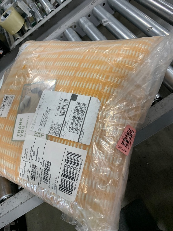 Photo 1 of TOWN & COUNTRY TERRA Alara Textured Geo Stripe Handcrafted Indoor Outdoor Decorative Pillow, 100% Recycled Materials, UV Fade Resistant, Water Repellent, Yellow/Ivory, 20"x20"