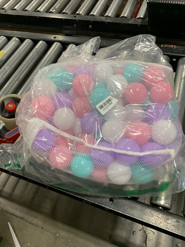 Photo 1 of GOGOSO Ball Pit Balls for Toddlers Phthalate-Free BPA-Free Non-Toxic Crush Proof Soft Plastic Play Balls Baby Kids Shape Tent Pool Playhouse Playpen Party Decor,Green Pink Purple White,100PCS