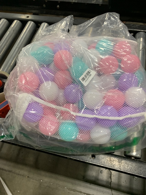 Photo 1 of GOGOSO Ball Pit Balls for Toddlers Phthalate-Free BPA-Free Non-Toxic Crush Proof Soft Plastic Play Balls Baby Kids Shape Tent Pool Playhouse Playpen Party Decor,Green Pink Purple White,100PCS