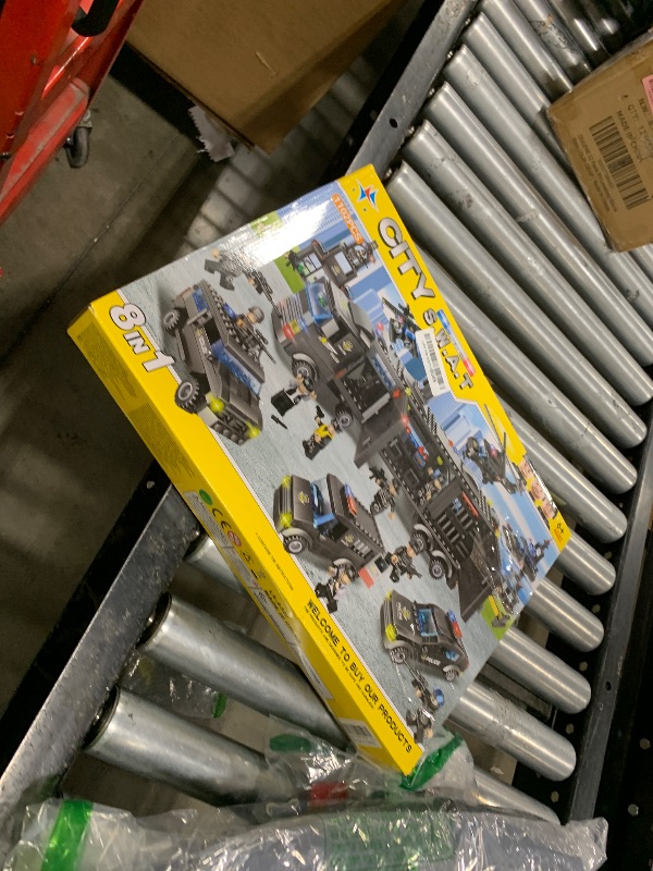 Photo 1 of 1102 Pieces City Police Station Building Kit, SWAT Mobile Command Center Truck Building Toy with Police Car, Helicopter, Patrol Boat, Best Learning and Roleplay Swat Toy Gift for Boys and Girls