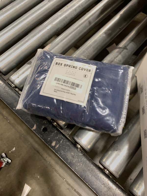 Photo 1 of Box Spring Cover King Size - Jersey Knit & Stretchy Wrap Around 4 Sides Bed Skirt for Hotel & Home - King/Cal King/Olympic Queen, Navy