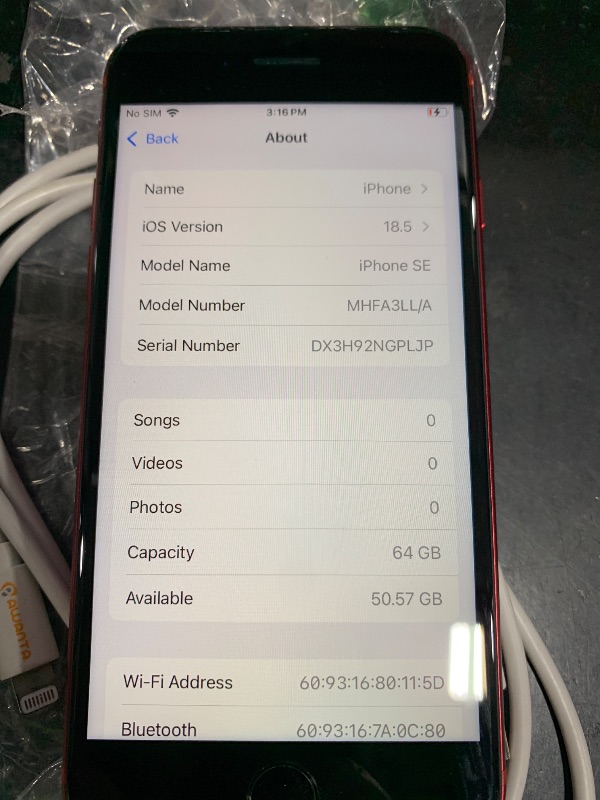 Photo 1 of Apple iPhone SE (2nd Generation), 64GB, Red - Unlocked (Renewed)