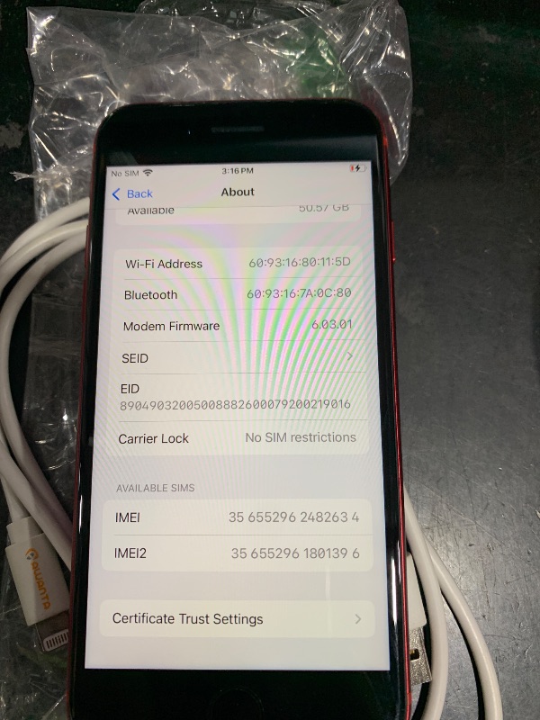 Photo 1 of Apple iPhone SE (2nd Generation), 64GB, Red - Unlocked (Renewed)