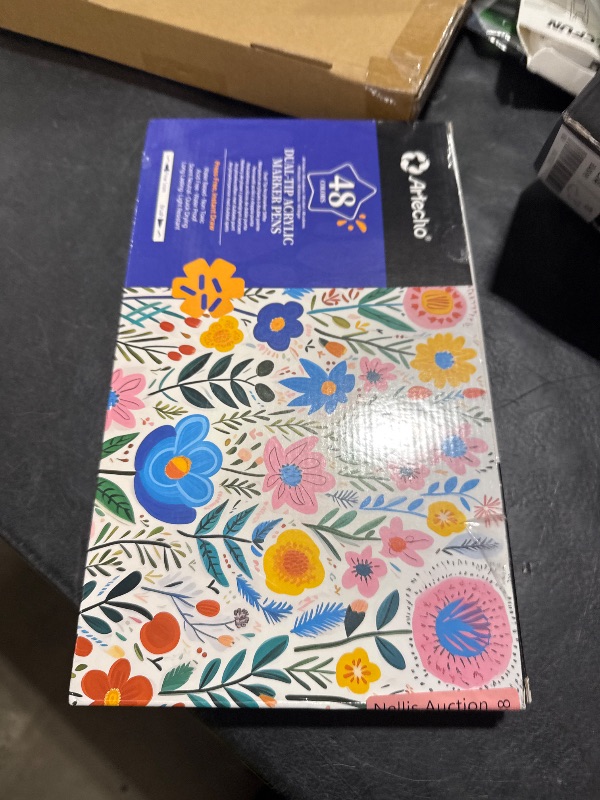 Photo 1 of Artecho Acrylic Paint Markers 48 Colors, Acrylic Paint Pens with Brush Tip and Fine Tip for Stone, Rock Painting, Paper, Pumpkin, Wood, Egg, Canvas, Ceramic, Fabric, leather, Glass, DIY Crafts