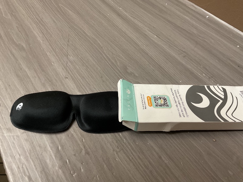 Photo 1 of Nidra Contoured Sleep Mask for Side Sleepers – Zero Pressure Fit, 100% Light Blocking Eye Shade for Sleeping & Travel – Black, Standard Size