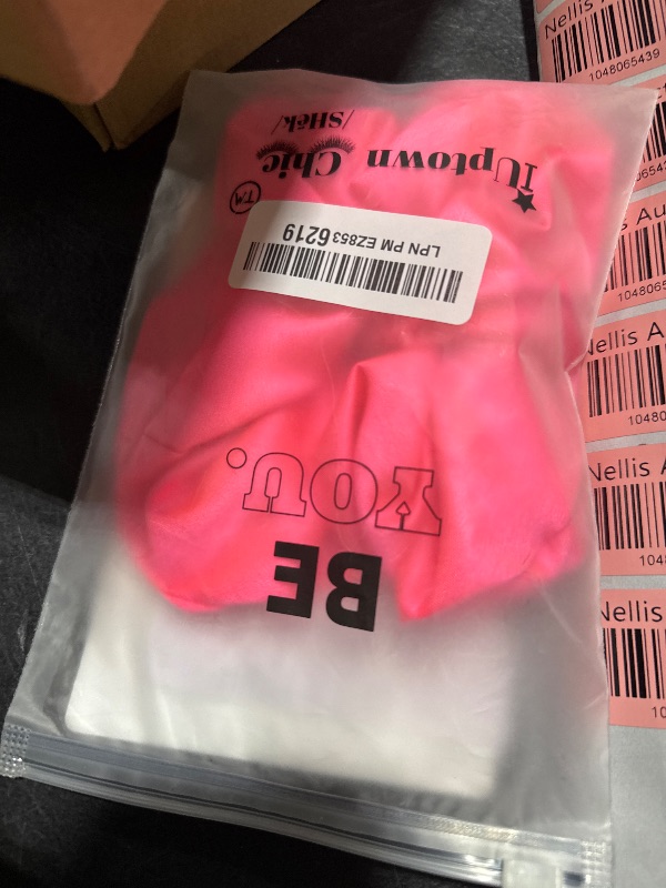 Photo 1 of Jumbo Oversized XL Satin Scrunchies for Women Girls, Frizz Prevention, Sleep Hair Holder, Large Elastic Ties Band for Ponytail Bun, Hair Ties for Breakage Prevention (Neon Fuchsia)