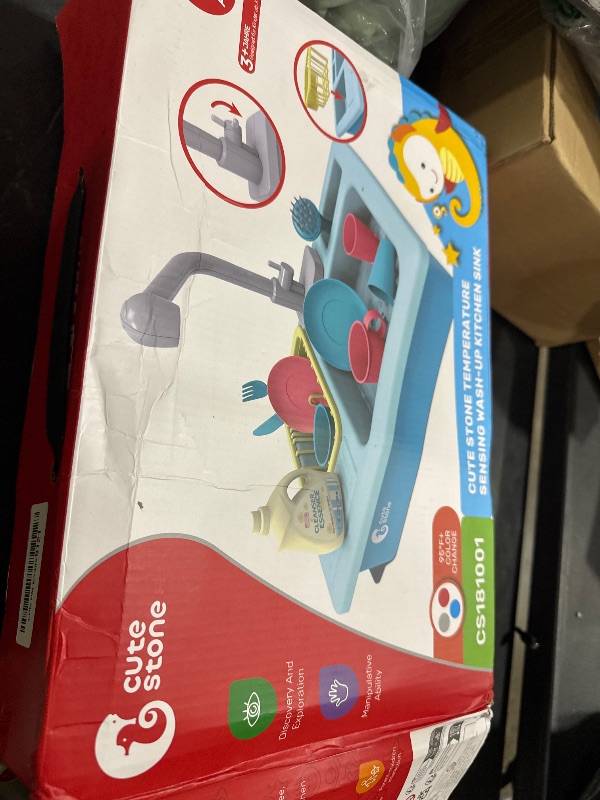 Photo 1 of CUTE STONE Color Changing Kitchen Sink Toys, Children Electric Dishwasher Playing Toy with Running Water, Upgraded Faucet, Automatic Water Cycle System Play House Pretend Role Play Toys for Boys Girls