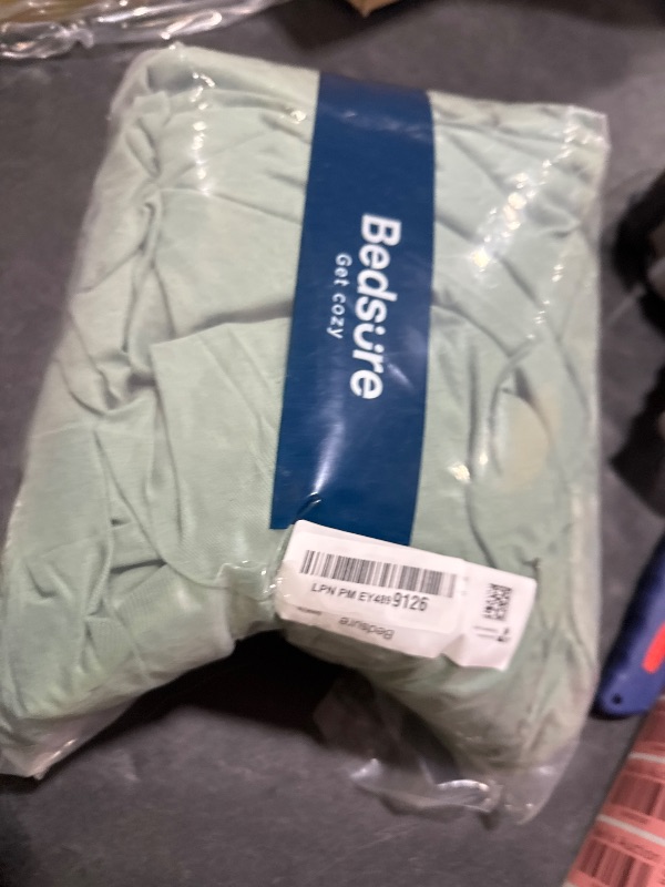 Photo 1 of Bedsure Sage Green Duvet Cover King Size - 3 Pieces Prewashed Cotton-Like Extra Soft Bedding Set, Includes 1 Duvet Cover 104x90 Inches with Zipper Closure & 2 Pillow Shams, Comforter Not Included
