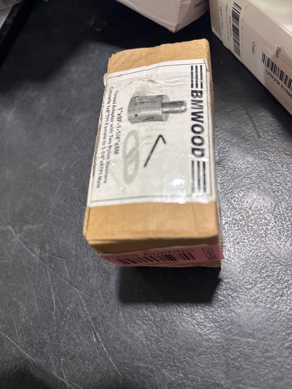 Photo 1 of BMWOOD 1x8"TPI Female to 1-1/4"x8TPI Male Thread Adaptor, For wood lathe with 1x8"TPI spindle thread, Woodworking Lathe Headstock Spindle Adaptor with Two Nylon Washers.