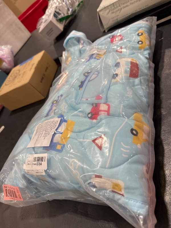 Photo 1 of YCDTMY Nap Mats with Pillow 55‘’*29‘’, Cotton Toddler Sleeping Bag with Removable Minky Blanket, Daycare Nap Mat for Preschool Kindergarten, Kids Sleep Mats Napping Mat for 2-7 Years, Blue Car29
