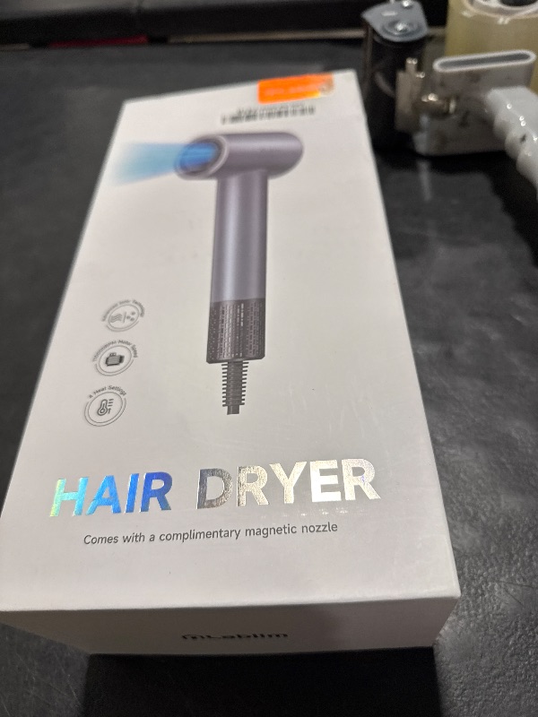 Photo 1 of Hair Dryer, High-Speed Ionic Low Noise Blow Dryer with Brushless Motor for Fast Drying, Thermo-Control Quiet Compact Hair Blow Dryer, Hairdryer with 1 Nozzle Attachments for Home Salon Travel