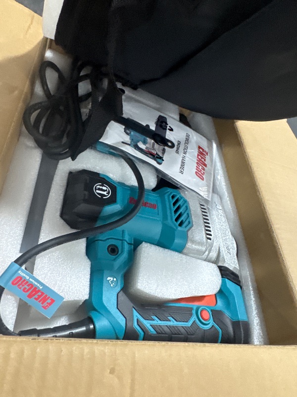 Photo 1 of ENEACRO SDS-Max Demolition Jack Hammer for Concrete, Lightweight 11 Amp Electric Demo Chipping Hammer?Aluminum Alloy Shell, Vibration Control, Includes Grease, Tool Bag and Chisels