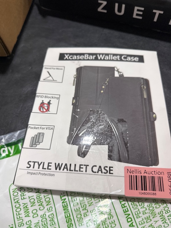 Photo 1 of XcaseBar for Samsung Galaxy S22 Plus Wallet case with Zipper Credit Card Holder?RFID Blocking?, Flip Folio Book PU Leather Phone case Shockproof Cover Women Men for S22 Plus case Wine Red