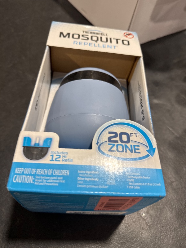 Photo 1 of Thermacell E55 E-Series Rechargeable Mosquito Repeller with 20' Mosquito Protection Zone; Blue; Includes 12-Hr Repellent Refill; Bug Spray Alternative; Scent Free; No Candle or Flame