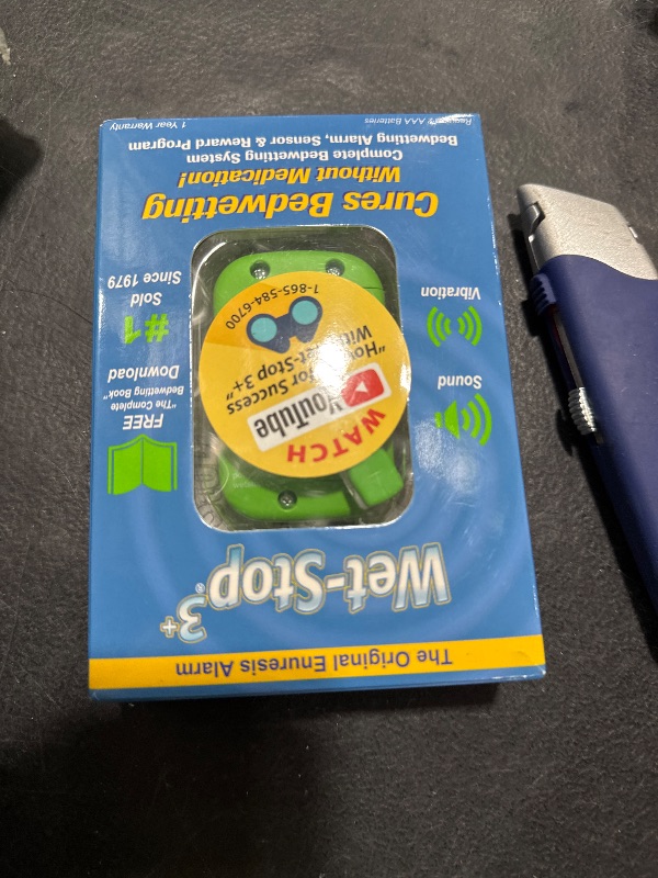Photo 1 of Wet-Stop 3 Green Bedwetting Enuresis Alarm with Loud Sound and Strong Vibration for Boys or Girls, Proven Solution for Bedwetters…