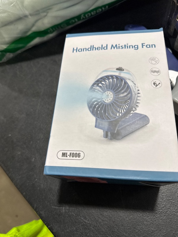 Photo 1 of PANERGY Handheld Misting Fan – Rechargeable Battery Operated,Handheld Personal Fan with Mist Spray, Electric Hand Fans, 180° Foldable Mister Fans for Travel, Camping, Disney, Concerts, Office(Blue)