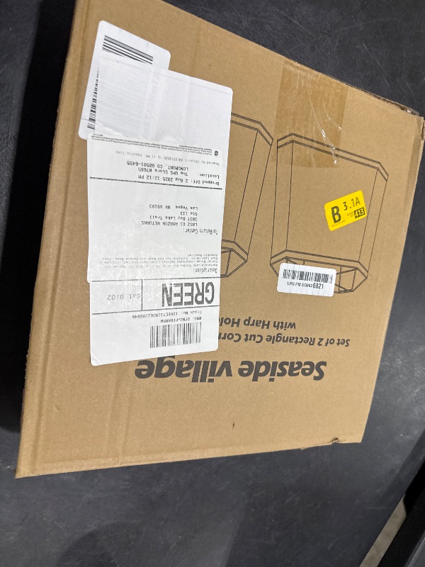 Photo 1 of Rectangle Lamp Shades Set of 2, 10.5" x 10"x 13" Medium Cut Corner Beige Lampshades Natural Linen Hand Crafted, Include 2 Pack Lamp Harps, Suitable for E26 Base and Saddle Base, Easy Assembly Required