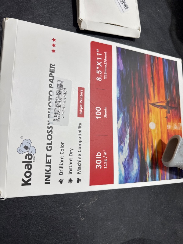 Photo 1 of Koala Glossy Thin Inkjet Paper 8.5x11 Inches 100 Sheets Compatible with Inkjet Printer Use DYE INK 115gsm