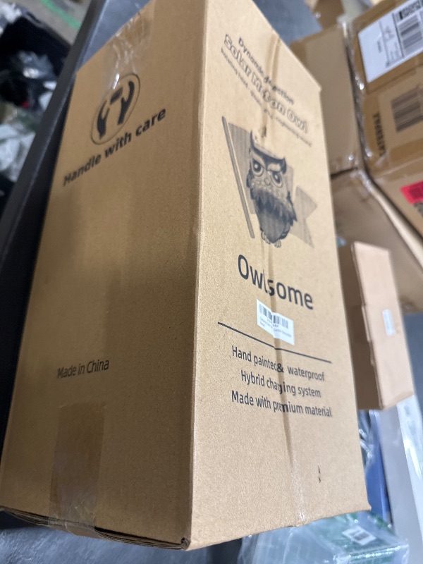 Photo 1 of Owlsome Solar Tiger Owl with Flashing Eyes, Rotating Head, Hoot Sound, Motion Detector and Silent Mode, Plastic Owl Garden Sculpture, Garden Decoration