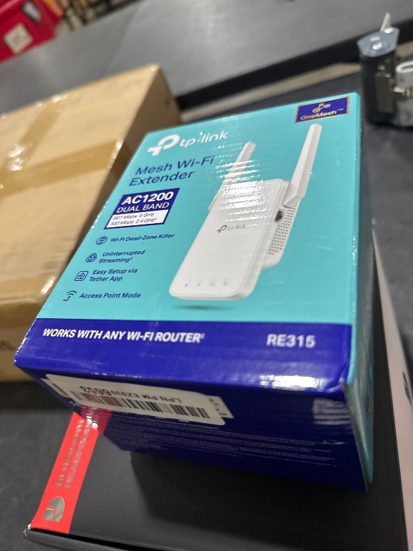 Photo 1 of TP-Link AC1200 WiFi Extender, 2025 Wirecutter Best WiFi Extender, 1.2Gbps Home Signal Booster, Dual Band 5GHz/2.4GHz, Up to 1600 Sq.ft and 32 Devices, EasyMesh Compatible, One Ethernet Port (RE315)