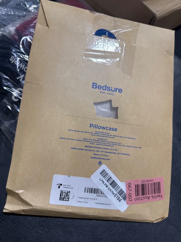 Photo 1 of Bedsure Satin Pillowcase 2 Pack Similar to Silk Pillow Cases Standard Size, Pillow Case for Sleeping Women with Envelope Closure, Gifts for Women Men, Beige, 20x26 Inches, 2pcs
