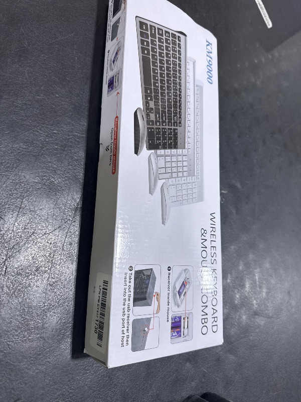 Photo 1 of Wireless Keyboard and Mouse Ultra Slim Combo, TopMate 2.4G Silent Compact USB 2400DPI Mouse and Scissor Switch Keyboard Set with Cover, 2 AA and 2 AAA Batteries, for PC/Laptop/Windows/Mac - Gray Black