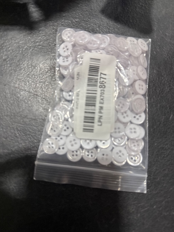 Photo 1 of 11mm 200Pcs Sewing Shirt Resin Buttons 4 Holes White Faux Pearl Finish