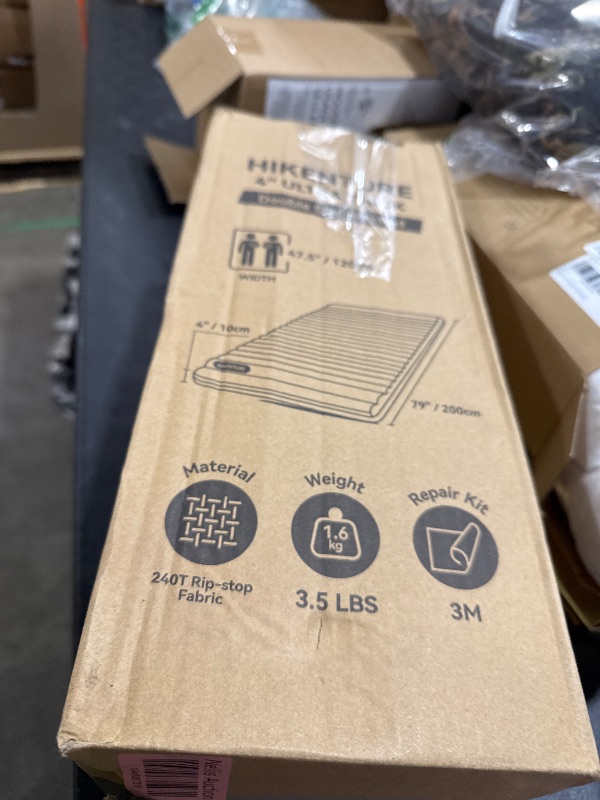 Photo 1 of Hikenture Camping Mattress 2 Person Double Sleeping Pad for Camping, 4" Extra-Thick Inflatable & Ultralight Sleeping Air Mat for Backpacking, Hiking (Grey Pumpsack, Semi Double(79 * 47.5 in))