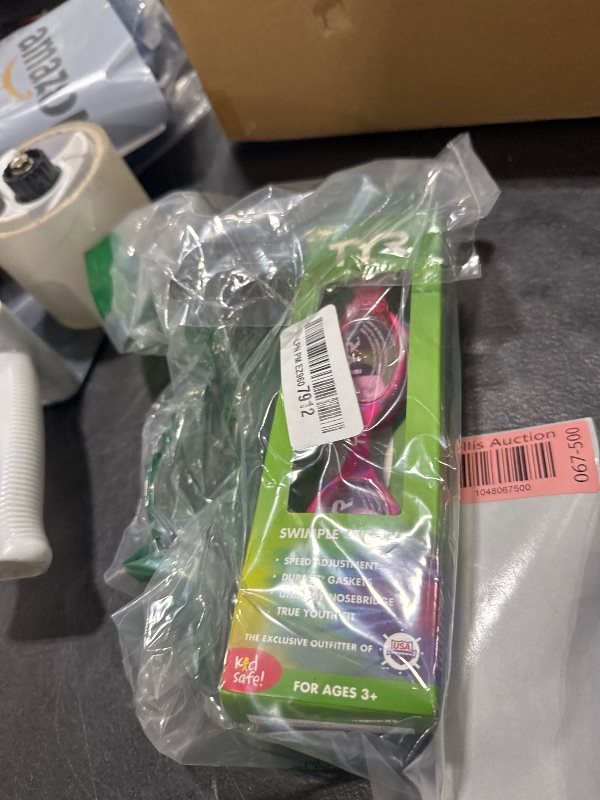 Photo 1 of TYR Swimple Tie-Dye Kids' Swim Goggles - Non-Mirrored Swimming Goggles for Competitive Training and Recreation - Anti-Fog, UVA/UVB Protection, Watertight Seal - Pink/White