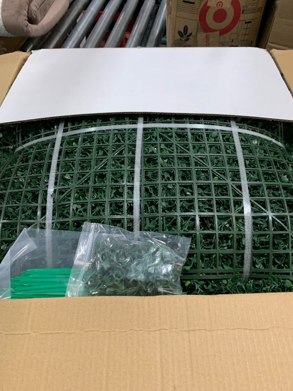 Photo 1 of BCBLF 20x20Inch 12Pcs Grass Wall Panels, 4 Layers UV-Anti Boxwood Greenery Hedge with 50 Zip Ties, No Odor Artificial Fake Grass Backdrop Indoor Outdoor Privacy, Birthday Wedding Decor, 33 SQ FT