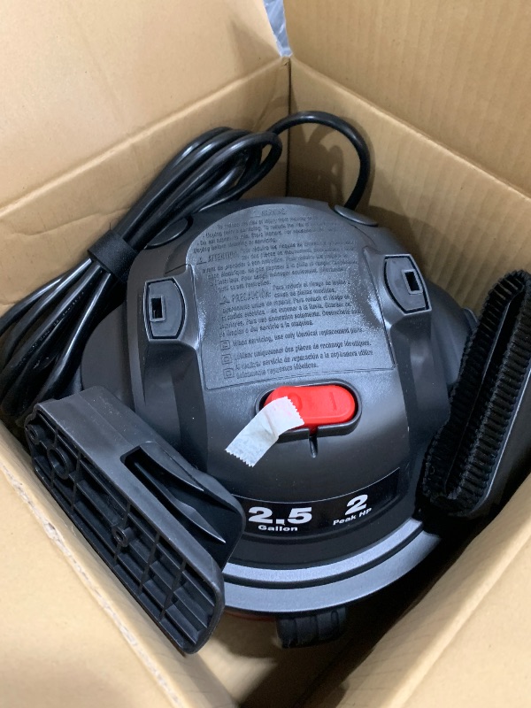 Photo 1 of Vacmaster 2.5-Gallon* 2 Peak HP Wall Mountable Wet/Dry Vacuum – VOM205P 1101