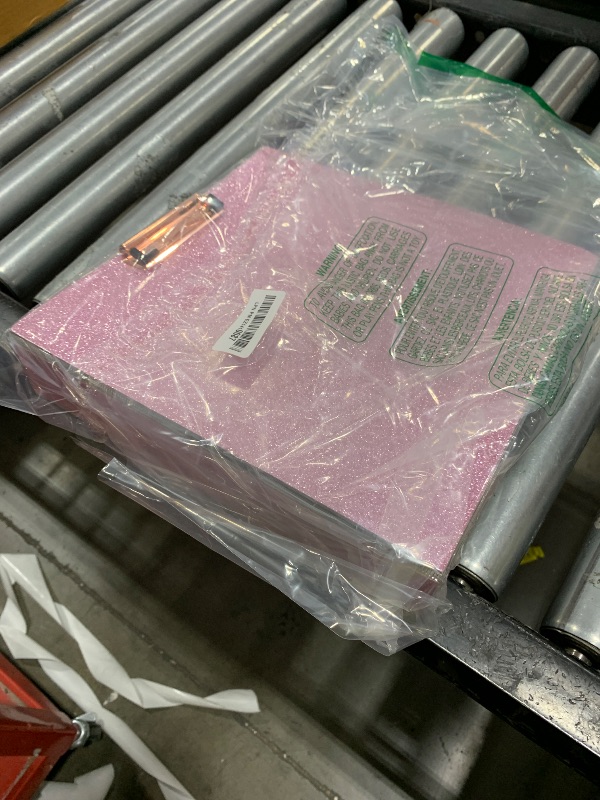Photo 1 of EYROZILL 3 Ring Binders 2 Inch with 5-Tab Dividers, Letter-Size 11" x 8.5", Glitter Binder Organizer with Clipboard & Pockets, Office Binder Supplies, Pink