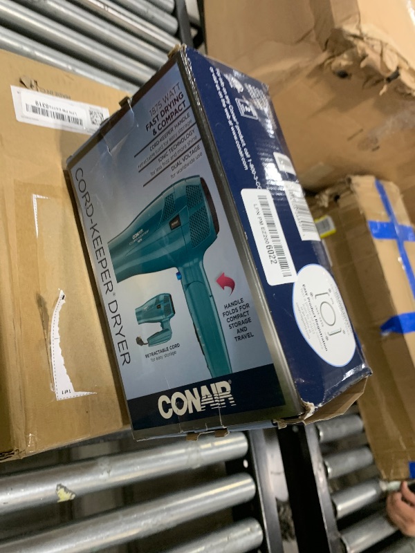 Photo 1 of Conair Hair Dryer with Folding Handle and Retractable Cord, 1875W Travel Hair Dryer, Conair Blow Dryer