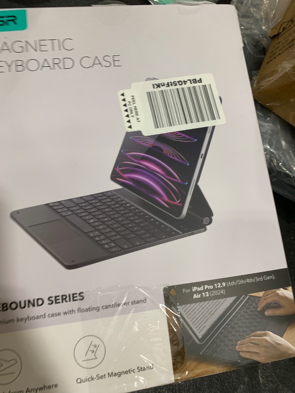 Photo 1 of ESR iPad Air 13 Inch Case Keyboard (M3/M2, 2025/2024) & iPad Pro 12.9 inch (3/4/5/6th Gen) Magic Keyboard, Easy-Set Floating Cantilever Stand, Precision Multi-Touch Trackpad, Rebound Series, Black