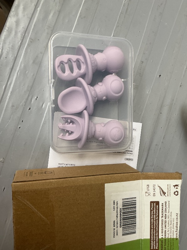 Photo 1 of Haakaa Astronaut Beginner Silicone Cutlery Set – Toddler Spoons Self Feeding 6+Months, Baby Led Weaning Supplies, Easy Grip Toddler Utensils, Baby Feeding Essentials