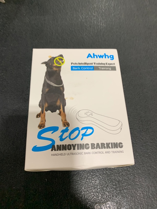 Photo 1 of Ahwhg New Anti Barking Device,Dog Barking Control Devices,Rechargeable Ultrasonic Dog Bark Deterrent up to 16.4 Ft Effective Control Range Safe for Human & Dogs Portable Indoor & Outdoor(Blue)