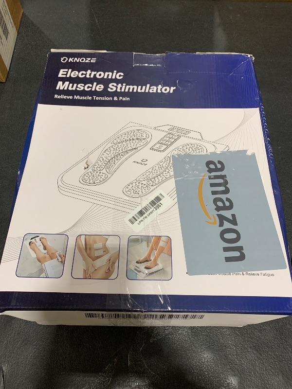 Photo 1 of EMS Foot Massager for Neuropathy (FSA/HSA Eligible), TENS EMS Foot Nerve Circulation Stimulator for Pain Relief, 10 Modes and 50 Intensities, 4 Body Pads, Relieve Swelling, Cramps, Plantar Fasciitis