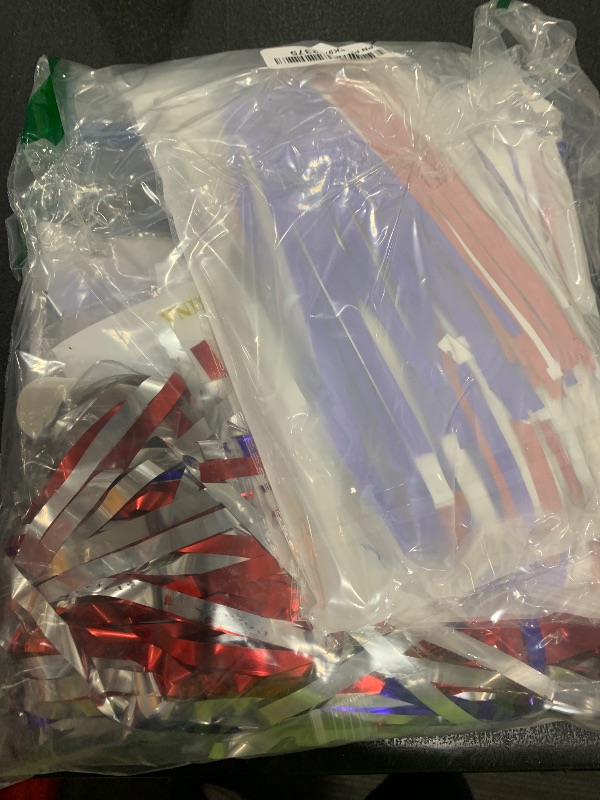 Photo 1 of LOLStar 4th of July Decorations, 5 Pack Red White and Blue Patriotic Party Decorations American Photo Booth Props Backdrop Streamers for Party in The USA Independence Day Foil Fringe Curtains